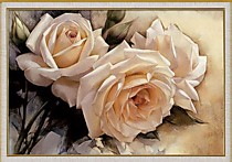 Белые розы 3D (Частичная вышивка)